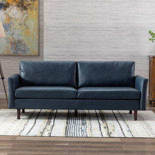 Wayfair | Blue Faux Leather Sofas You'll Love in 2023